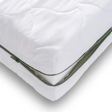 Matelas à ressorts ensachés 7 zones Sleezzz Smart 90 x 200 cm, hauteur 21 cm, degré de fermeté H2/H3 + CloudComfort Basic set de lit en microfibre 135 x 200 cm + 80 x 80 cm