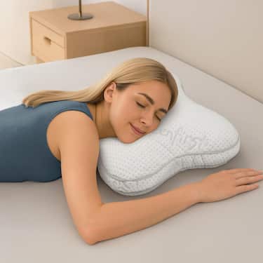 2 x oreillers Sleezzz® Premium en mousse gel pour le contour et le sommeil sur le ventre