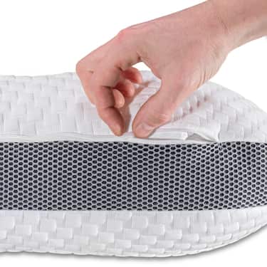 4 coussins Sleezzz Premium viscoélastiques profilés en forme de papillon, 36 x 60 cm, avec housse double en tissu agréable au toucher