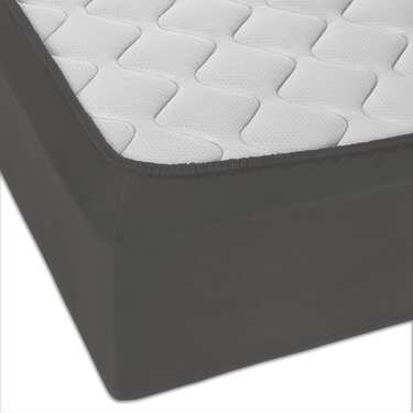 Drap-housse en coton Castell Jersey, couleur taupe foncé, 90 x 190 - 100 x 200 cm