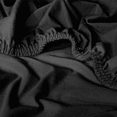 Drap-housse en jersey noir 90 x 190 - 100 x 200 cm 100% coton bio