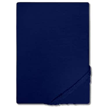 Setex REFIBRA Drap-housse en coton fin bleu foncé 160 x 200 cm