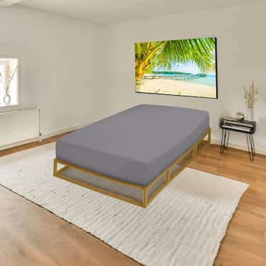 Castell Drap-housse Microfibre jersey interlock gris foncé 90 x 190 - 100 x 200 cm