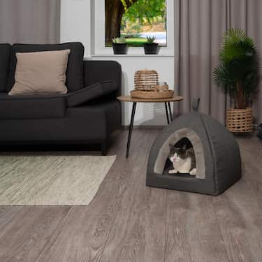 45 x 46 x 46 cm Niche pour chiens et chats avec coussin intérieur viscoélastique