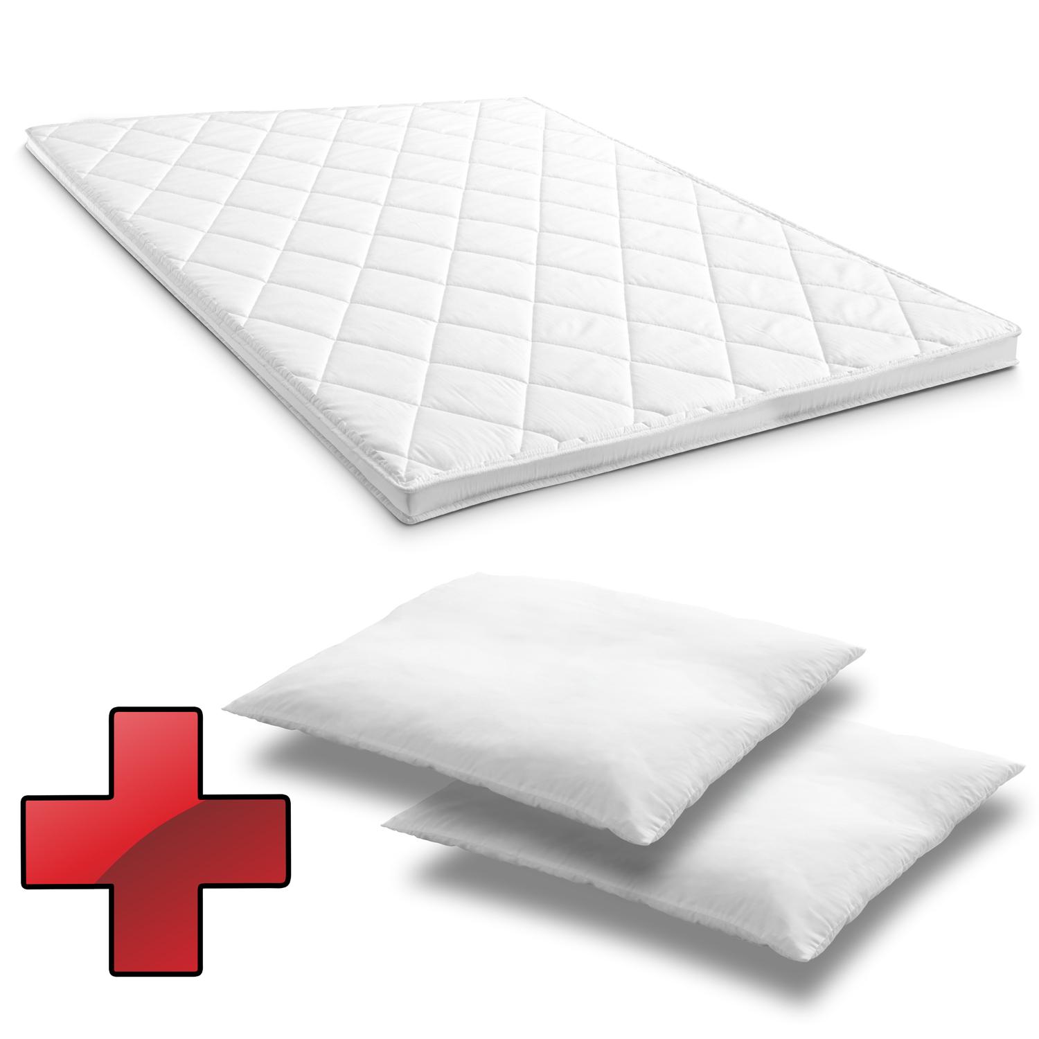 T6 Topper 180 x 200 cm H3 + 2 CloudComfort Basic Oreiller microfibre 80 x 80 cm T6 Topper 180 x 200 cm H3 + 2 CloudComfort Basic Oreiller microfibre 80 x 80 cm