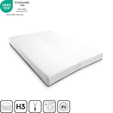 Matelas mousse confort K10 120 x 200 cm, hauteur 10 cm, degré de fermeté H3