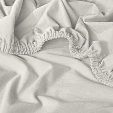 Drap-housse en coton Castell Jersey, blanc, 90 x 190 - 100 x 200 cm