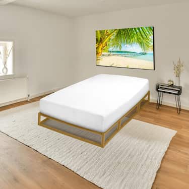 Lot de 4 draps-housses Castell microfibre jersey interlock blanc 90 x 190 - 100 x 200 cm