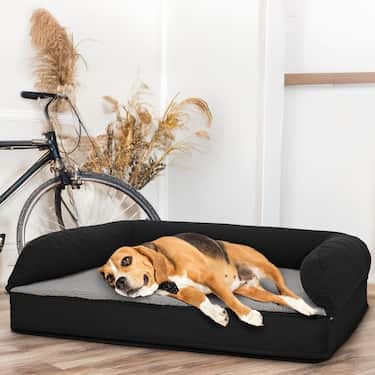 80 x 55 x 23 cm Lit orthopédique pour chien avec dossier taille M