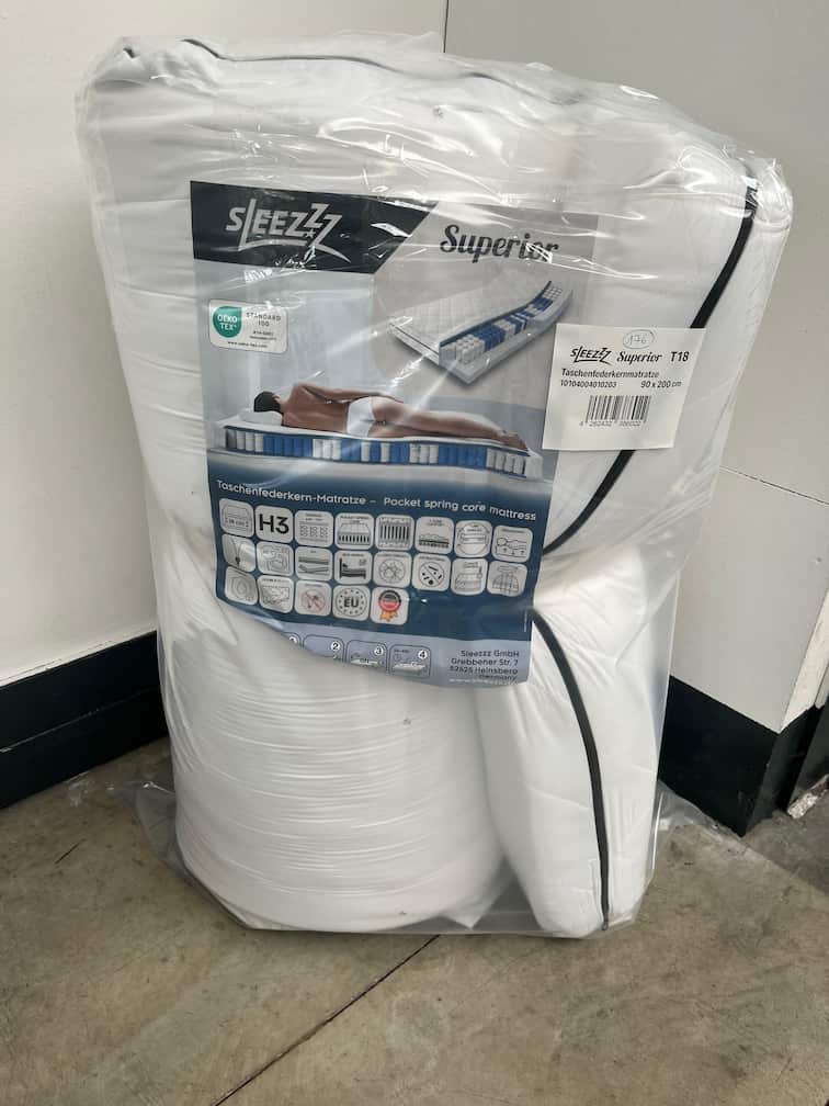 Retour en ligne Matelas à ressorts ensachés 7 zones Sleezzz Superior 90 x 200 cm, hauteur 18 cm, degré de fermeté H3