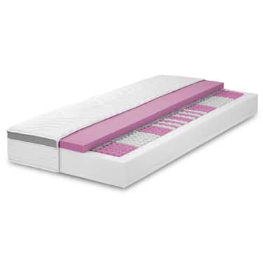 Matelas ergonomique à ressorts ensachés 7 zones Sleezzz Diamond T1000 180 x 200 cm, hauteur 23 cm, degré de fermeté H2/H3, 1 000 ressorts/2 m² + 2 parures de lit en microfibre CloudComfort Basic 135 x 200 cm + 80 x 80 cm