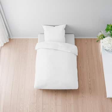 Lot de 2 parures de lit Sleezzz® mousseline blanche 155 x 220 cm + 80 x 80 cm