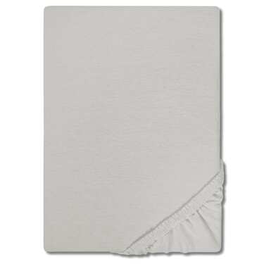 Lot de 4 draps-housses en jersey de coton Castell, gris argenté, 90 x 190 - 100 x 200 cm