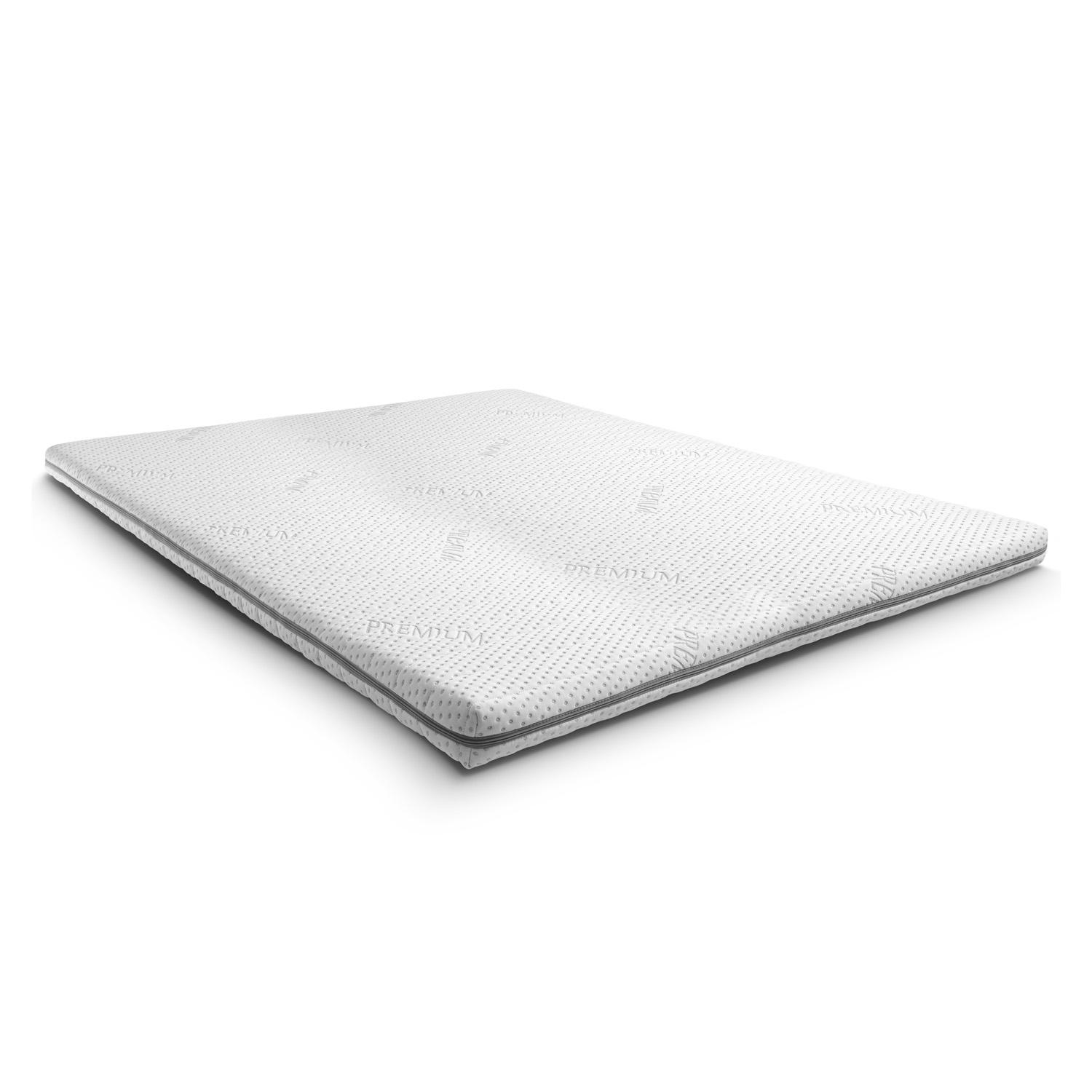 Topper en mousse froide Supportho Premium Topper 160 x 200 cm H3, hauteur 9 cm, degré de fermeté H3 avec housse antibactérienne Topper en mousse froide Supportho Premium Topper 160 x 200 cm H3, hauteur 9 cm, degré de fermeté H3 avec housse antibactérienne
