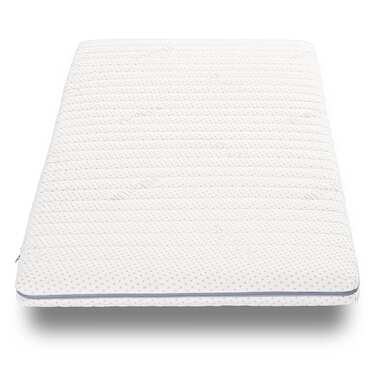 Topper en mousse froide Supportho Premium Topper 80 x 200 cm H3, hauteur 9 cm, degré de fermeté H3 avec housse antibactérienne + oreiller CloudComfort Basic Gel-Flocken 40 x 80 cm