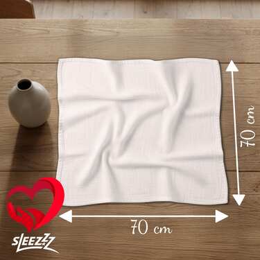 Lot de 10 couches en mousseline blanches de 70 x 70 cm, 100 % coton