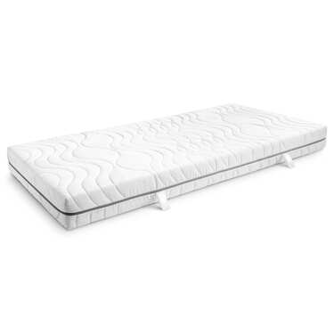Matelas viscoélastique 7 zones Sleezzz Smart 90 x 200 cm, hauteur 18 cm, degré de fermeté H3 avec mousse à mémoire de forme Air + oreiller CloudComfort Basic gel-flocons 40x80 cm