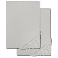 Prostěradlo Castell z mikrovlákna interlock jersey stříbrně šedé 90 x 190 - 100 x 200 cm dvojité balení