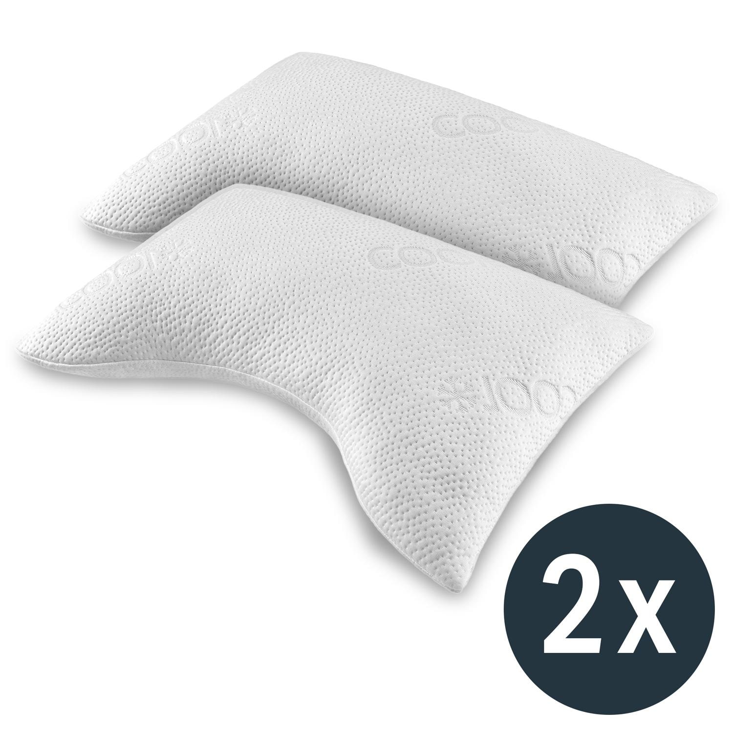 Lot de deux oreillers cervicaux Sleezzz® Cool en mousse gel Contour