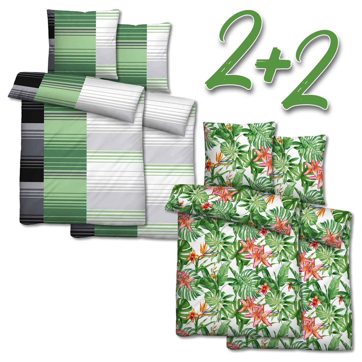 Lot de 4 draps en microfibre seersucker 155 x 220 + 80 x 80 cm