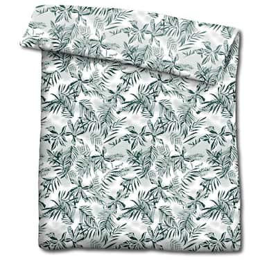 Lot de deux draps en microfibre CloudComfort Basic feuilles vertes 135 x 200 + 80 x 80 cm