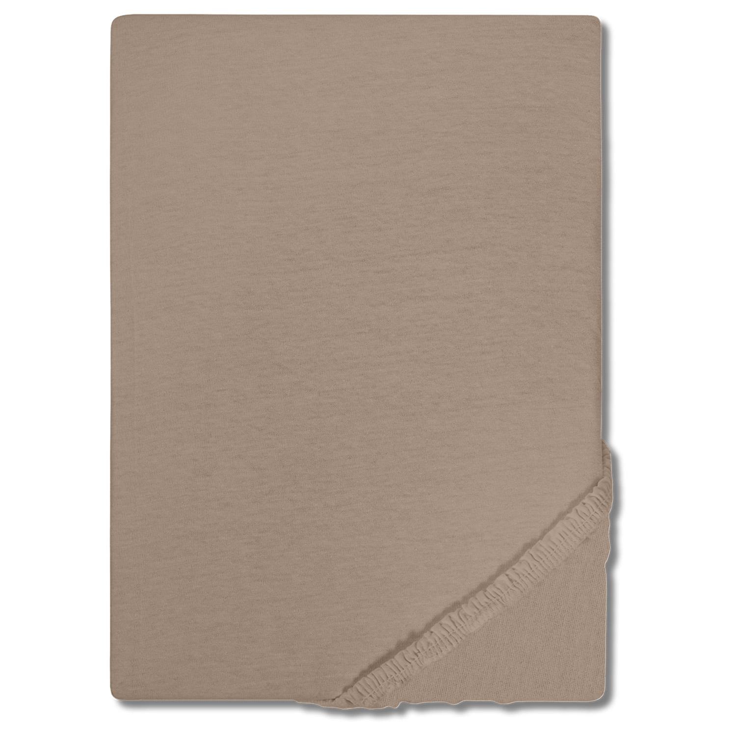 Drap-housse Castell Jersey taupe 90 x 190 - 100 x 200 cm