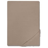Drap-housse en coton Castell Jersey, couleur taupe, 90 x 190 - 100 x 200 cm