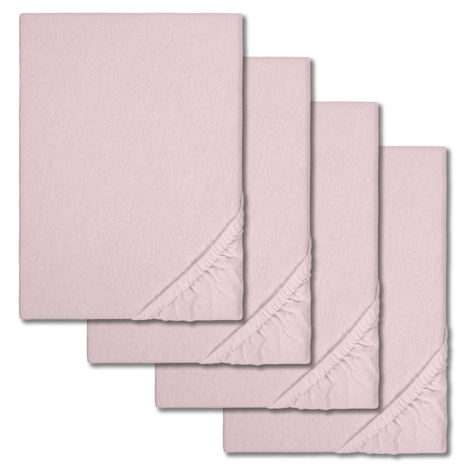 Lot de 4 draps-housses Winterflausch rose 180 x 190 - 200 x 200 cm Lot de 4 draps-housses Winterflausch rose 180 x 190 - 200 x 200 cm