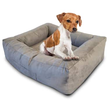 Petzzz lit ergonomique pour chats et chiens Ortho S 75 x 65 x 22 cm avec coussin intérieur amovible avec face été et hiver