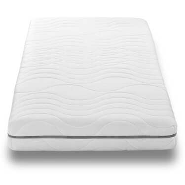 Matelas viscoélastique 7 zones Sleezzz Smart 90 x 200 cm, hauteur 18 cm, degré de fermeté H3 avec mousse à mémoire de forme Air + pack économique 3 couleurs Draps-housses Castell 90 x 190 - 100 x 200 cm