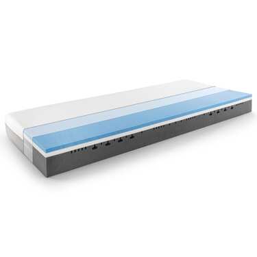 Matelas viscoélastique Sleezzz Premium 90 x 200 cm, hauteur 20 cm, degré de fermeté H2/H3, avec poignées réversibles + surmatelas / surmatelas 90 x 200 cm