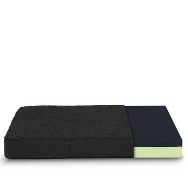 100 x 65 x 10 cm coussin ergonomique pour chien taille L, couleur noir