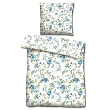 Lot de deux draps en microfibre CloudComfort Basic fleurs bleues 135 x 200 + 80 x 80 cm