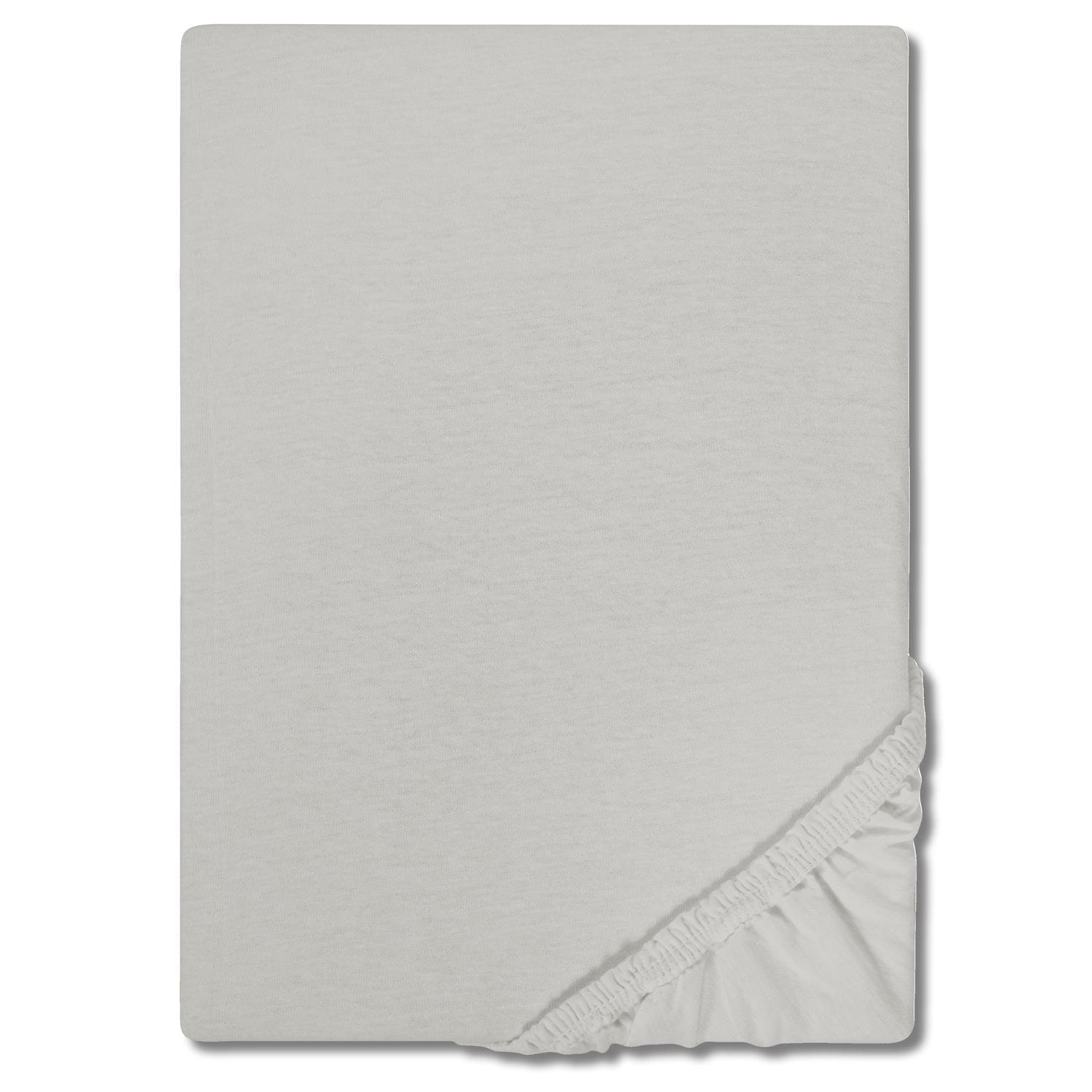 Drap-housse Castell Jersey gris argenté 90 x 190 - 100 x 200 cm