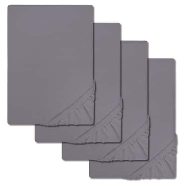 Prevleka Castell iz mikrovlaken interlock jersey temno siva 90 x 190 - 100 x 200 cm v pakiranju 4 kosov