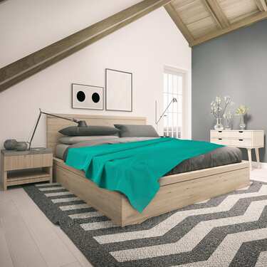 Couverture en coton piqué gaufré turquoise 130 x 180 cm