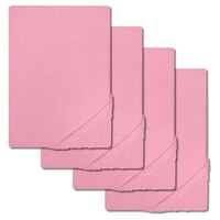 Lot de 4 draps-housses Setex REFIBRA en coton fin, rose, 180 x 200 cm