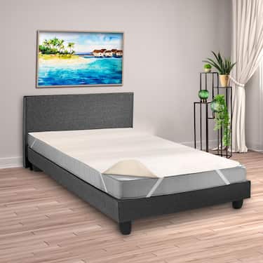 Sleezzz Basic Molton Protège-matelas 140 x 190 cm, protège-matelas 100 % coton, coloris naturel, tension fixe