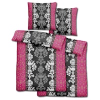 Lot de deux draps en microfibre CloudComfort Basic noir/rose 135 x 200 + 80 x 80 cm