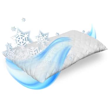 Topper en mousse froide Supportho Premium Topper 120 x 200 cm H3, hauteur 9 cm, degré de fermeté H3 avec housse antibactérienne CloudComfort Basic Oreiller en flocons de gel 40 x 80 cm