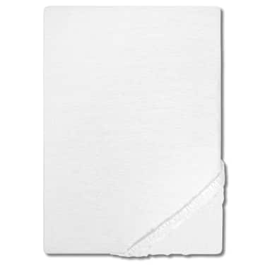 Lot de 4 draps-housses Castell microfibre jersey interlock blanc 90 x 190 - 100 x 200 cm