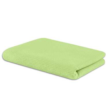 Couverture en coton piqué gaufré vert clair 130 x 180 cm