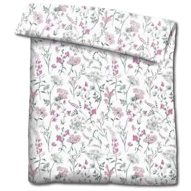 CloudComfort Basic Microfibre Parure de lit Fleurs d'été 135 x 200 + 80 x 80 cm