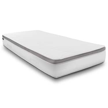 Matelas ergonomique à ressorts ensachés 7 zones Sleezzz Diamond T1000 180 x 200 cm, hauteur 23 cm, degré de fermeté H2/H3, 1 000 ressorts/2 m² + 2 parures de lit en microfibre CloudComfort Basic 135 x 200 cm + 80 x 80 cm