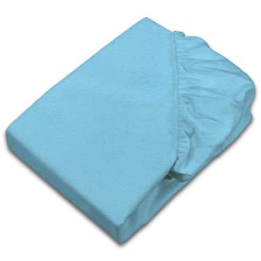 Lot de 4 draps-housses Setex en coton fin, turquoise, 90 x 200 cm