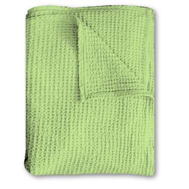Couverture en coton piqué gaufré vert clair 130 x 180 cm