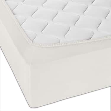 Drap-housse en coton Castell Jersey, blanc, 90 x 190 - 100 x 200 cm