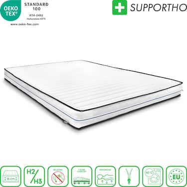 Supportho Basic komfort habszivacs matrac 140 x 200 cm, magasság 16 cm, keménységi szint H2/H3