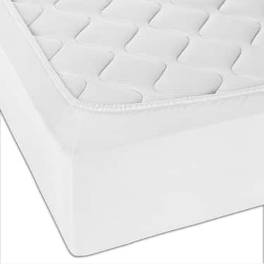 Castell Drap-housse microfibre jersey interlock blanc 90 x 190 - 100 x 200 cm pack double