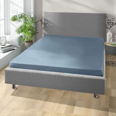 Draps-housses hivernaux bleu 140 x 190 - 160 x 200 cm en pack de 4